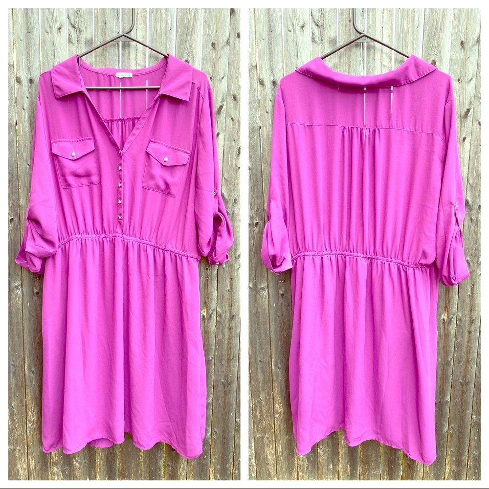 Candalite purple button up dress